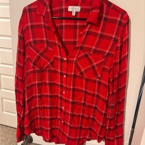 Lucky Brand Vibrant Red Plaid Shirt